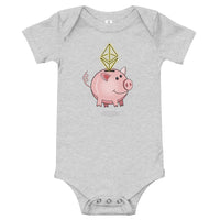 Crypto ETH Piggy Bank Onesie | Ethereum Baby short sleeve one piece