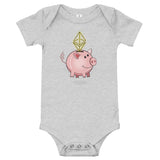 Crypto ETH Piggy Bank Onesie | Ethereum Baby short sleeve one piece